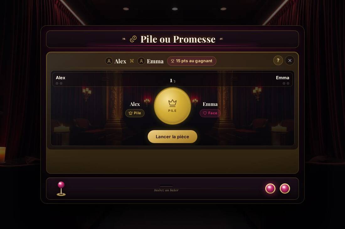 Pile ou Promesse : Alex contre Emma, 15 points au gagnant